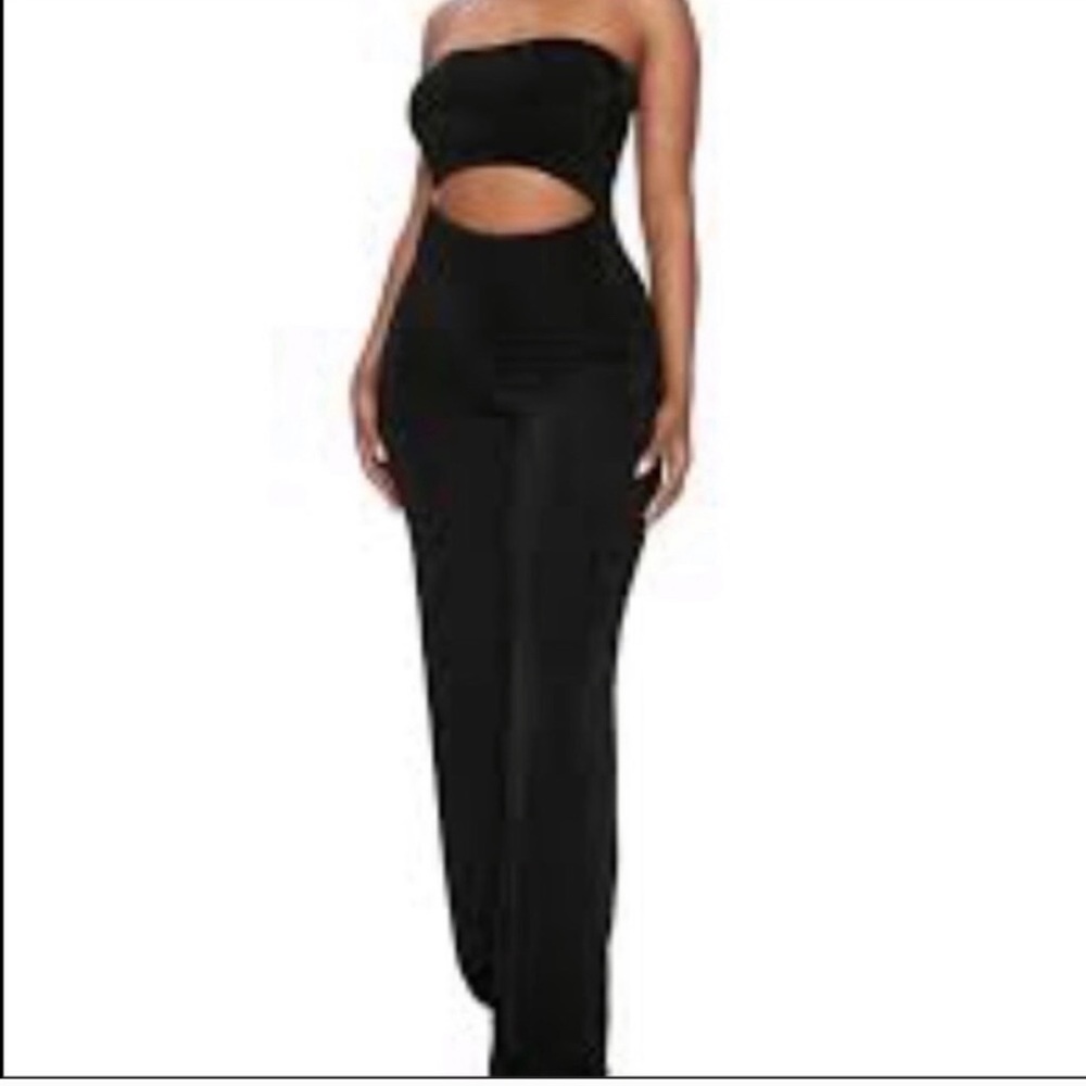 NWT - Naked Wardrobe Strapless Cut Out Jumpsuit